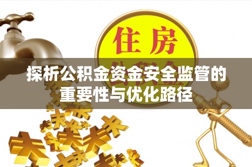 船营探析公积金资金安全监管的重要性与优化路径