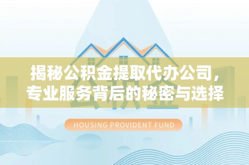 船营揭秘公积金提取代办公司，专业服务背后的秘密与选择指南