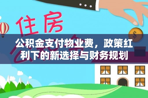 船营公积金支付物业费，政策红利下的新选择与财务规划